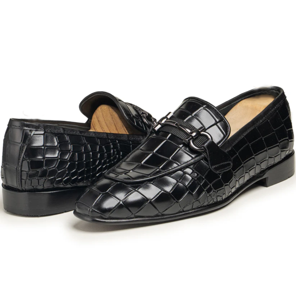 SleekCroc Leather Loafers